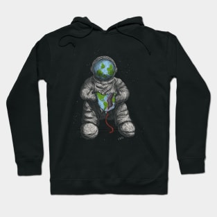 Astronaut with Popped Earth Balloon Hoodie